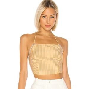 NWT Revolve x LPA Acerra‎ Yellow Striped Crop Top